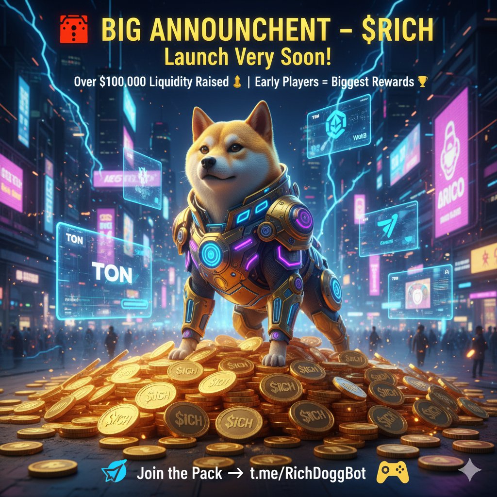 🚨 BIG ANNOUNCEMENT 🐶💰

The official launch of $RICH is VERY SOON! 🚀
We’ve already raised over $100,000 for liquidity, and the pack keeps growing fast 🏦🔥

✅ The Private Sale buyers and early game players will get the biggest benefits and rewards when $RICH launches!
🎮