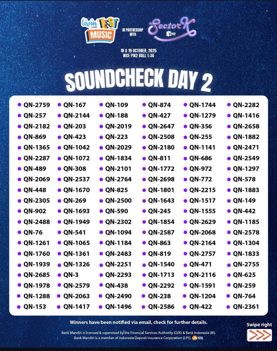 ENHYPEN_INA's tweet photo. Engene~ 
Berikut adalah FAN BENEFIT RAFFLE SOUNDCHECK DAY 2 DAN SIGNED ALBUM ENHYPE DAY 1 SECTOR K 2025 

Good luck dan hafe fun! 

#ENHYPEN @ENHYPEN_members https://t.co/ILLS0URn8P