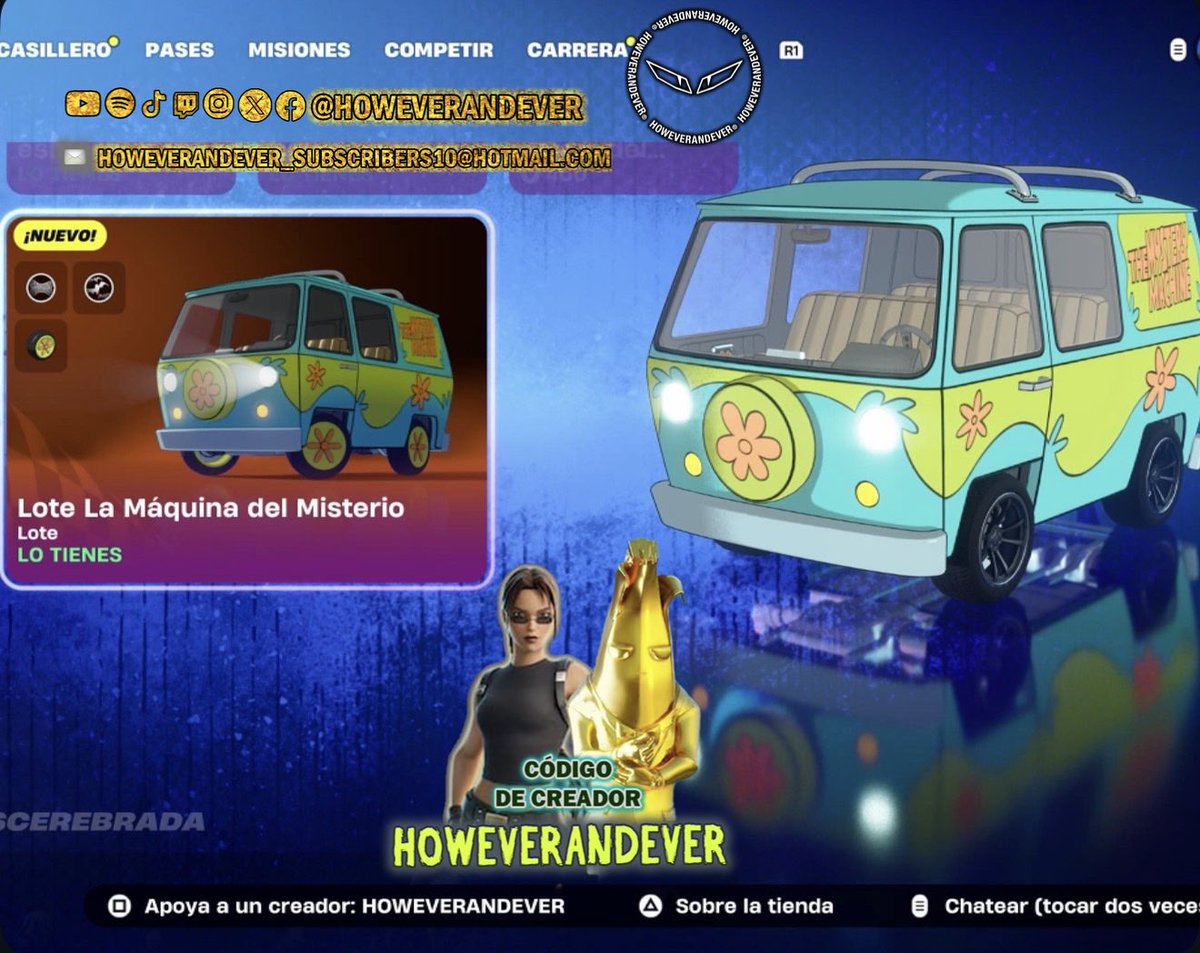 Howeverandever's tweet photo. CÓDIGO DE CREADOR HOWEVERANDEVER EN LA TIENDA DE FORTNITE! #codigodecreador #codigodecreadorhoweverandever #fortnite #fortniteclips #epicgamesfortnite #epicgamesstore #fortnitetips #videogames #gamer #twitch #twitchstreamer #youtube #twitchmoments #fornitetienda #scoobydoo https://t.co/PK1MI4wf3l