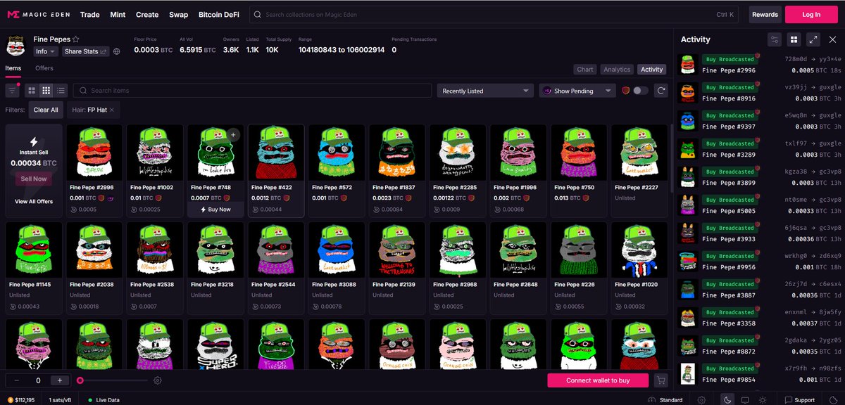 Crypto_Art_83's tweet photo. What a FINE evening to snipe #FINEPEPES on $BTC ordinals...
Look at this here.....
WOW!!! A FINE PEPES HAT WITH LOGO ON IT!!!
for 0.0005 $BTC
Am I missing something here?
Already a 2x....
Thank You! https://t.co/dZdVC31P1E