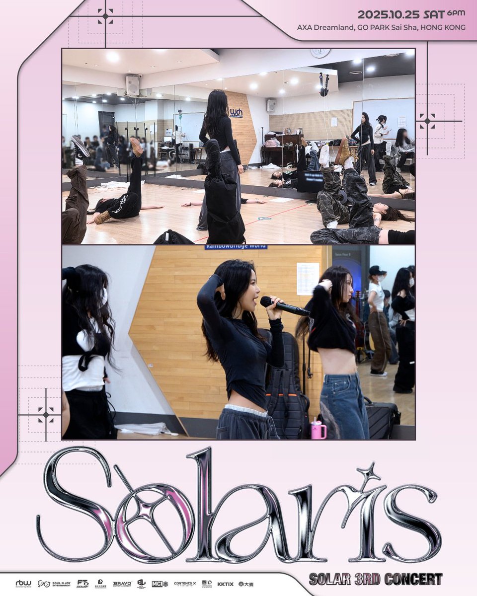 👑Solar 3rd CONCERT [Solaris] in HONG KONG👑

🎙️Date: 25th October 2025（Sat）
🎙️Time: 6PM
🎙️Venue:  AXA Dreamland
🎙️Price: HKD $1,588 / $1288 / $888
🎙️Ticketing Date: 11AM, 19th Sept 2025（Fri）
🎙️Ticketing Platform: KKTIX, Damai

#MAMAMOO #Solar
#Solar_3rd_Concert #Solaris