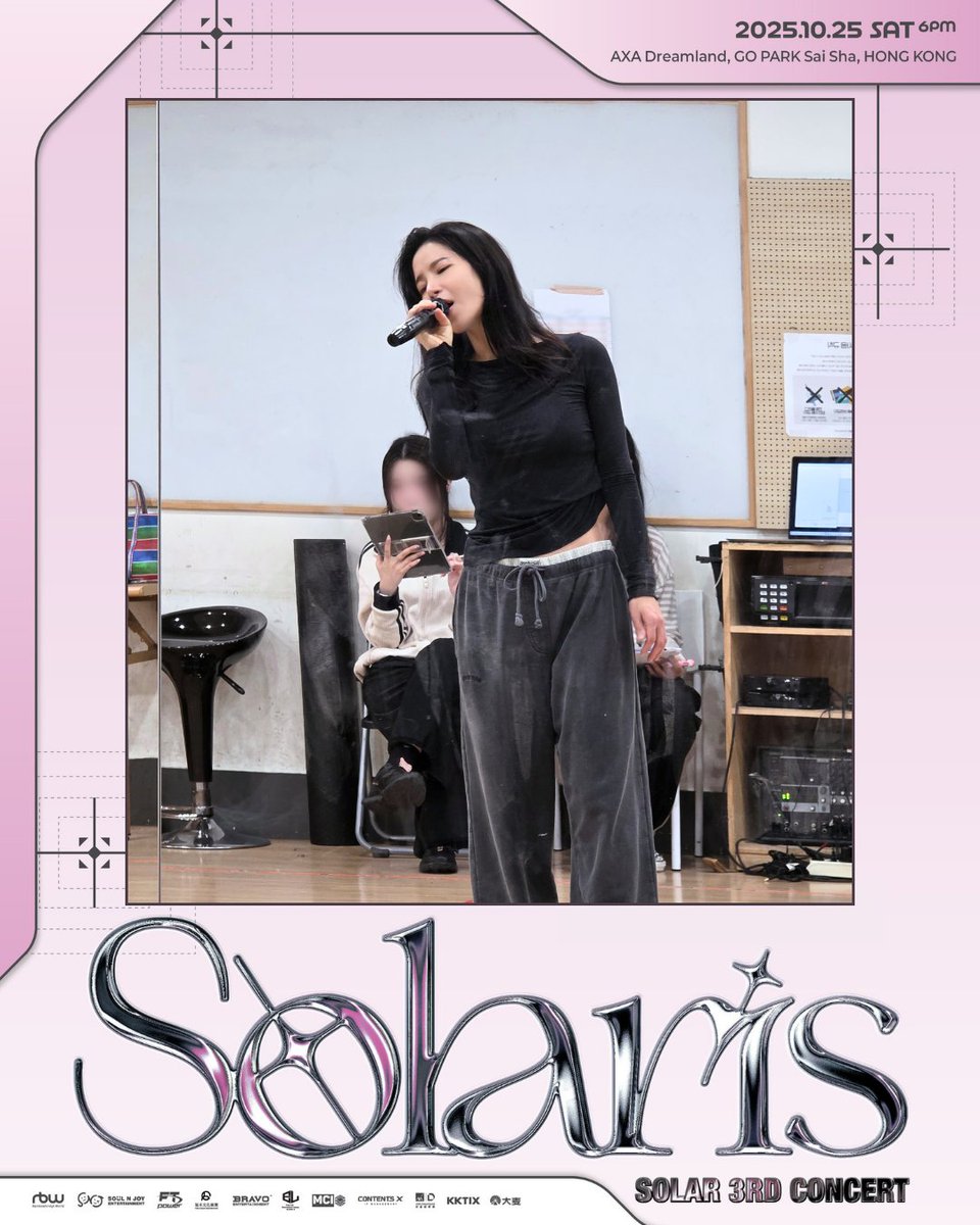 Soul_N_Joy's tweet image. 👑Solar 3rd CONCERT [Solaris] in HONG KONG👑

🎙️Date: 25th October 2025（Sat）
🎙️Time: 6PM
🎙️Venue:  AXA Dreamland
🎙️Price: HKD $1,588 / $1288 / $888
🎙️Ticketing Date: 11AM, 19th Sept 2025（Fri）
🎙️Ticketing Platform: KKTIX, Damai

#MAMAMOO #Solar
#Solar_3rd_Concert #Solaris