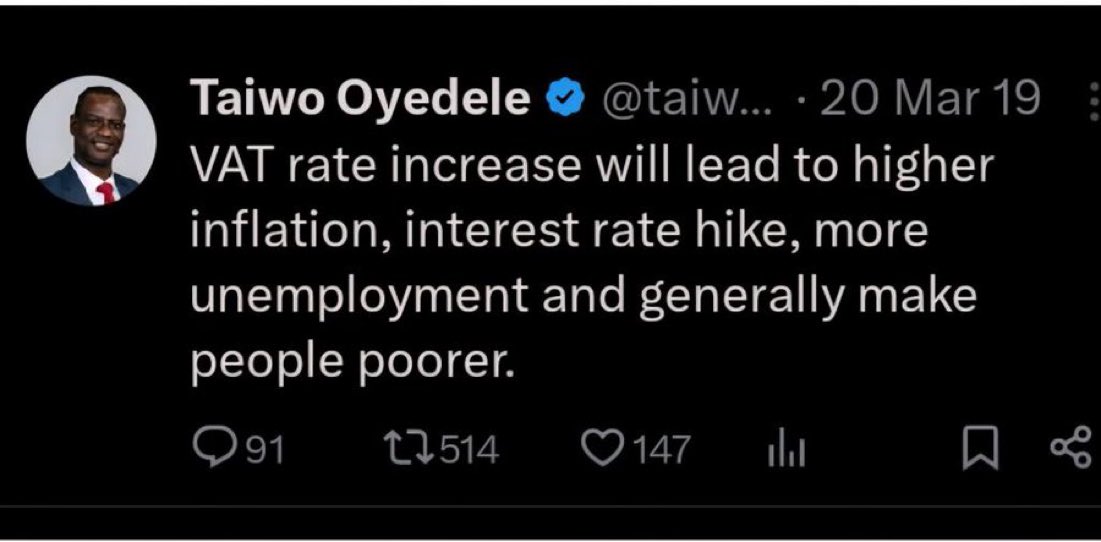 dangbanamanager's tweet image. Dear Nigerians, fight against the new tax rate with everything you’ve got, because if you don’t, it will drain you dry leaving you bankrupt and trapped in lasting poverty.
Remember, this is the same man from 2019.