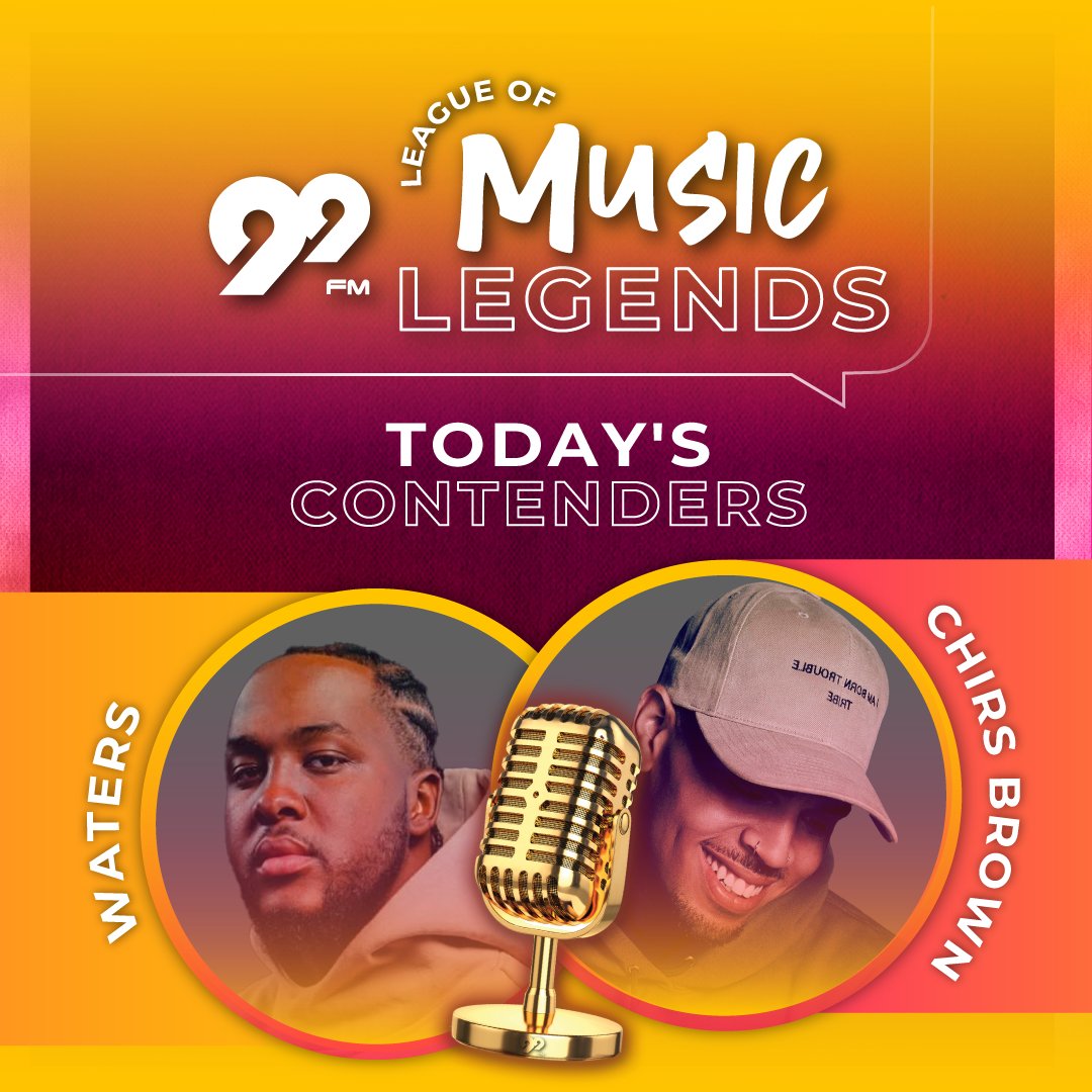 Chris Brown or Waters? WhatsApp Legend to 083 000 1049 NOW and win N$ 500.00 weekly! #99fm #welovemusic