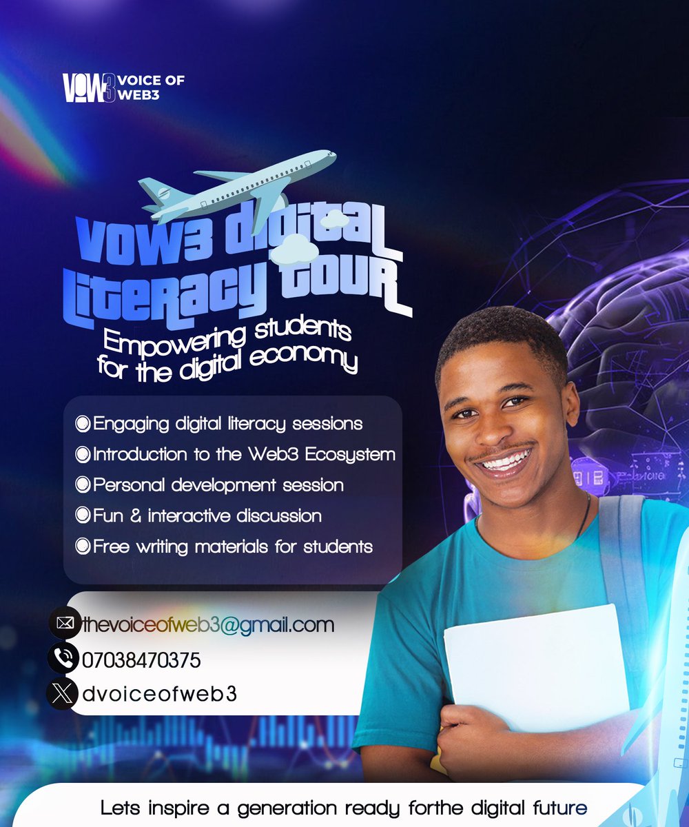 Web3Geek01's tweet photo. Most students today are online but not digitally ready.

They can post, stream, and share…
But can they build, earn, or create opportunities from it?

That’s the gap the @dvoiceofweb3 Digital Literacy Tour is closing. 

We’re not just talking about the internet, we’re teaching secondary school students how to own their space in it.

They will be able to understand Web3 and the digital skills needed to building confidence, communities, and careers in the new digital economy.

It’s not going to be just a regular “tech talk.”
We will engage them in conversations that spark curiosity, clarity, and change.

Because the future isn’t coming, it’s already here.
And we’re making sure every student is ready for it.
