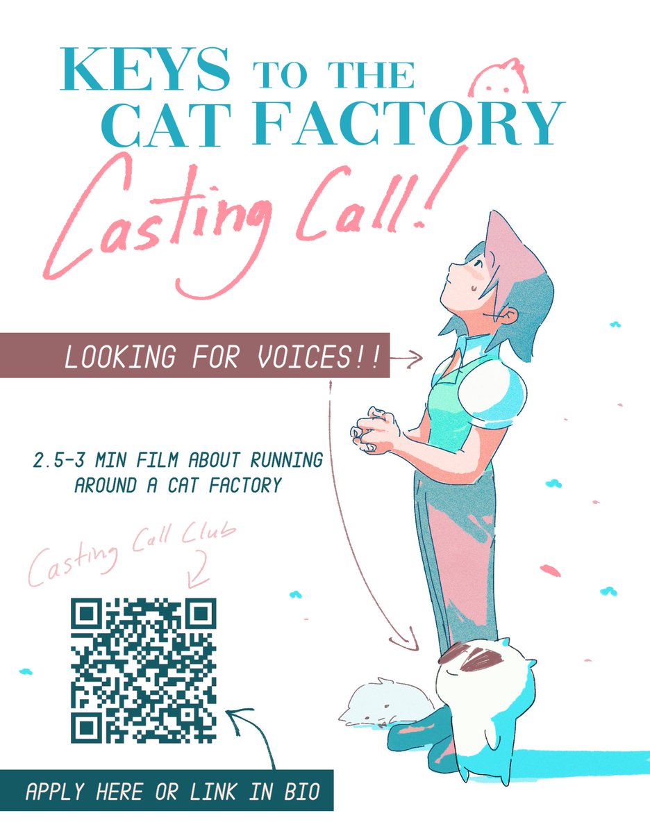 Looking for VAs for my thesis film!! (Mostly volunteer but paid a bit….student vibes….)
I also may need composer hrm

Shares appreciated meow