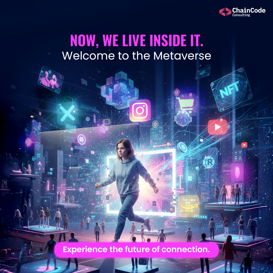 ChaincodeLlp's tweet image. 𝐓𝐡𝐞 𝐝𝐢𝐠𝐢𝐭𝐚𝐥 𝐰𝐨𝐫𝐥𝐝 𝐢𝐬𝐧’𝐭 𝐣𝐮𝐬𝐭 𝐨𝐧 𝐲𝐨𝐮𝐫 𝐬𝐜𝐫𝐞𝐞𝐧 𝐚𝐧𝐲𝐦𝐨𝐫𝐞 - 𝐢𝐭’𝐬 𝐚𝐥𝐥 𝐚𝐫𝐨𝐮𝐧𝐝 𝐲𝐨𝐮.

The metaverse merges 𝐫𝐞𝐚𝐥𝐢𝐭𝐲 𝐰𝐢𝐭𝐡 𝐝𝐢𝐠𝐢𝐭𝐚𝐥 𝐩𝐫𝐞𝐬𝐞𝐧𝐜𝐞, unlocking new ways to 𝐜𝐨𝐥𝐥𝐚𝐛𝐨𝐫𝐚𝐭𝐞, 𝐭𝐫𝐚𝐝𝐞, &amp;amp;…