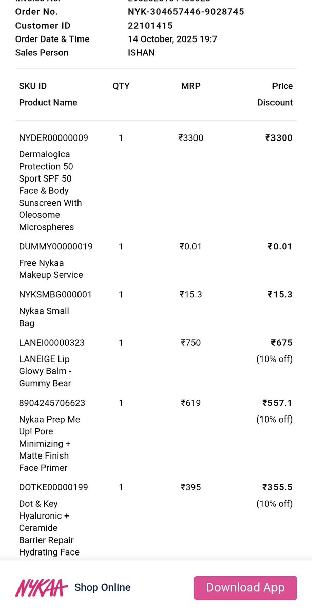 ranujainrj's tweet image. Hey @MyNykaa, I just noticed I was charged ₹15.3 for a carry bag with your logo on it. Charging customers to act as your free advertising is an unfair trade practice according to multiple consumer court rulings in India. #nykaa #ConsumerRights #unfairtradepractice
