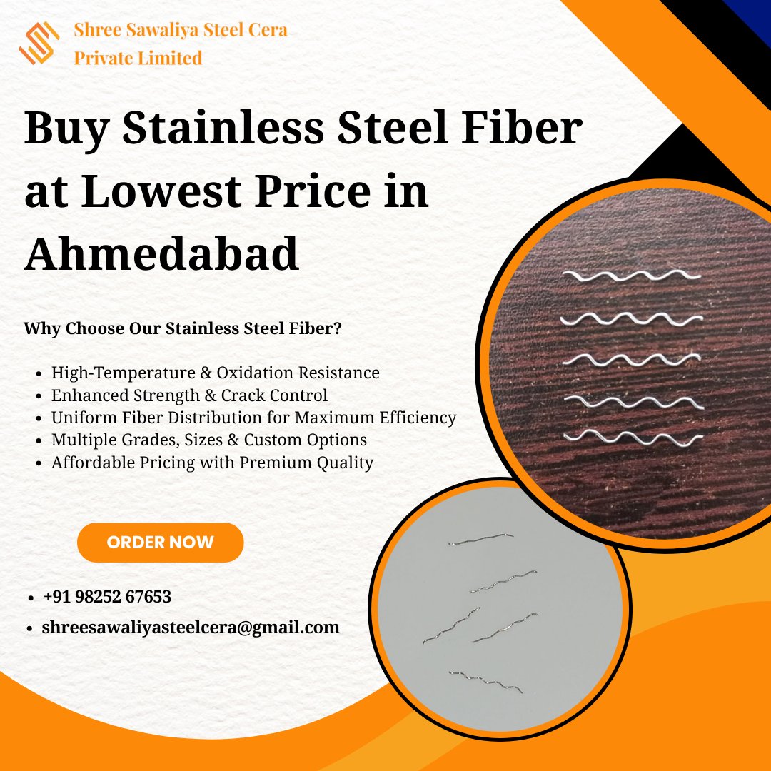 shree_cera32161's tweet image. 🔩 Buy Stainless Steel Fiber at the Lowest Price in Ahmedabad!

#StainlessSteelFiber #SSFiber #RefractoryMaterial #IndustrialStrength #HeatResistantAlloy #RefractorySolutions #SteelIndustry #CementPlants #FurnaceLining #IndustrialSupplier #EngineeringSolutions #ThermalInsulation