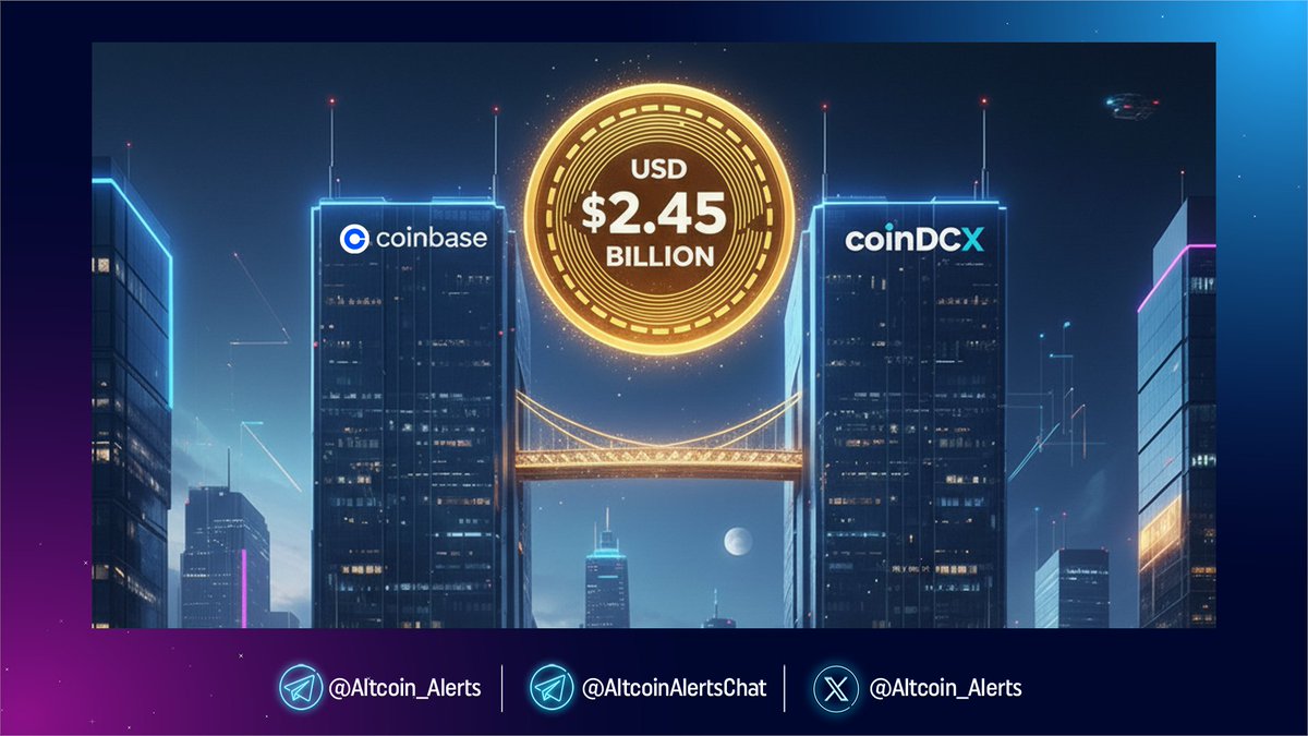 🔔 @Coinbase Invests in <a href="/CoinDCX/">CoinDCX : India Ka Crypto Coach</a> at $2.45 Billion Valuation !

#Coinbase announced an investment in Indian crypto exchange #CoinDCX to strengthen its presence in India and the Middle East. While financial terms were not disclosed, CoinDCX CEO <a href="/smtgpt/">Sumit Gupta (CoinDCX)</a> confirmed the deal values the