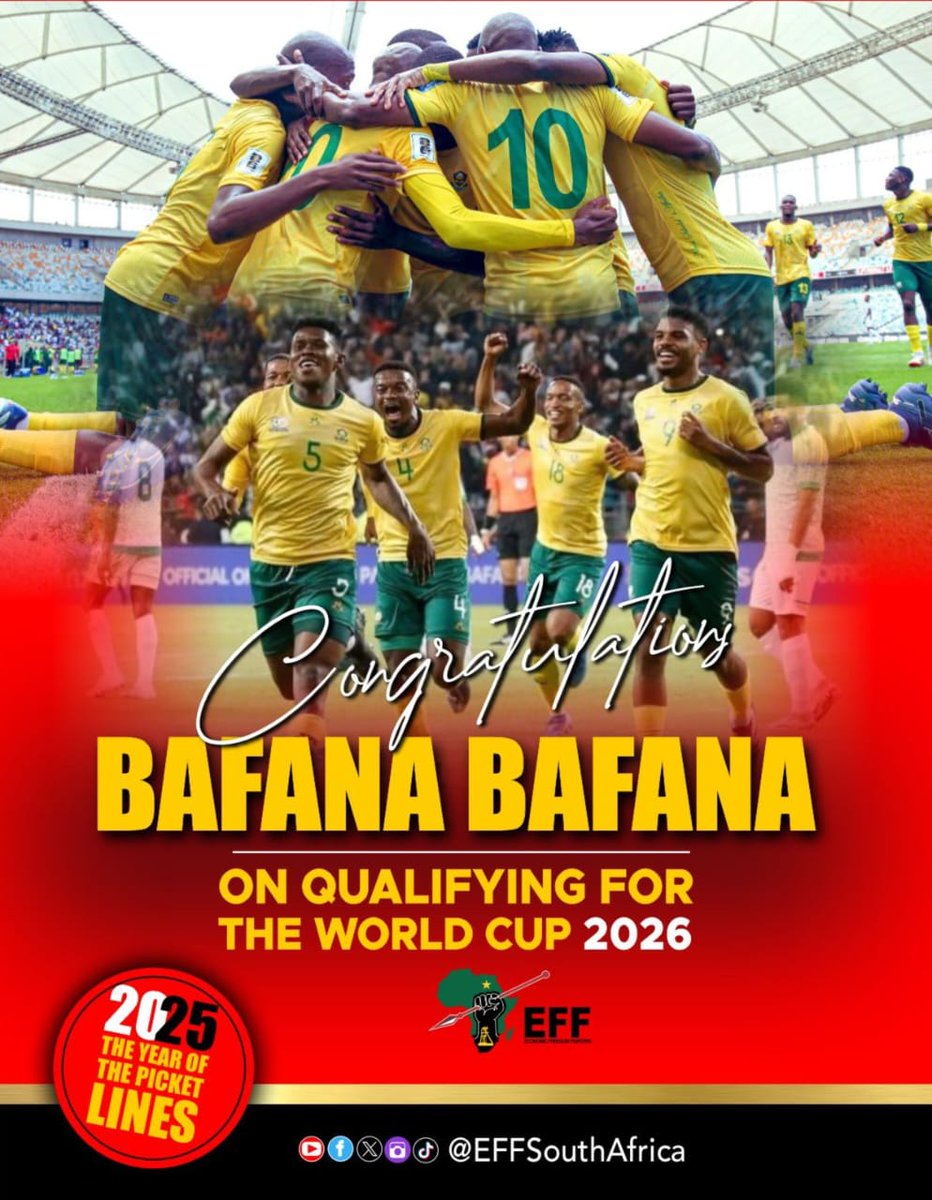 MjipoSA's tweet photo. Congratulations to @BafanaBafana for qualifying for the #WorldCup2026  "you bunch of winners you" https://t.co/L9x89iSDFJ