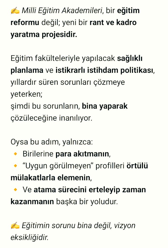 🎓 Milli Eğitim Akademileri Üzerine: