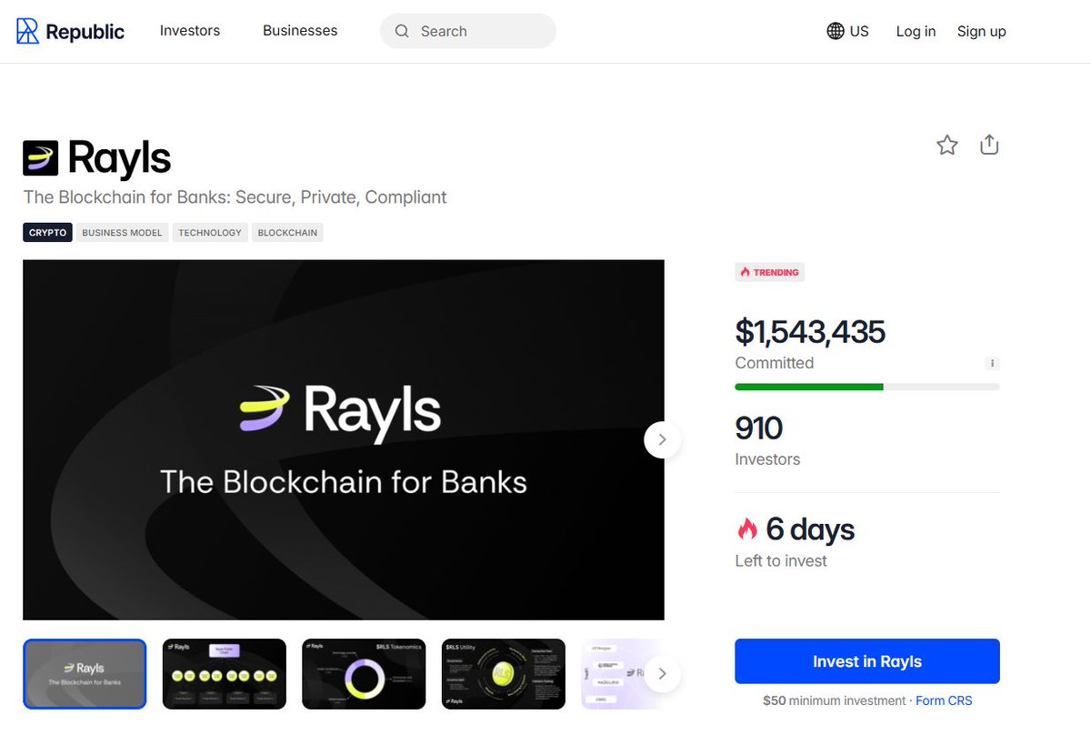 GM CT
<a href="/RaylsLabs/">Rayls</a> sale now exceeding more than $1.5 million in commitments, marks a significant psychological shift in the crypto landscape

It showcases a community that has evolved from a purely rebellious stance to one of strategic pragmatism. The very investors who champion