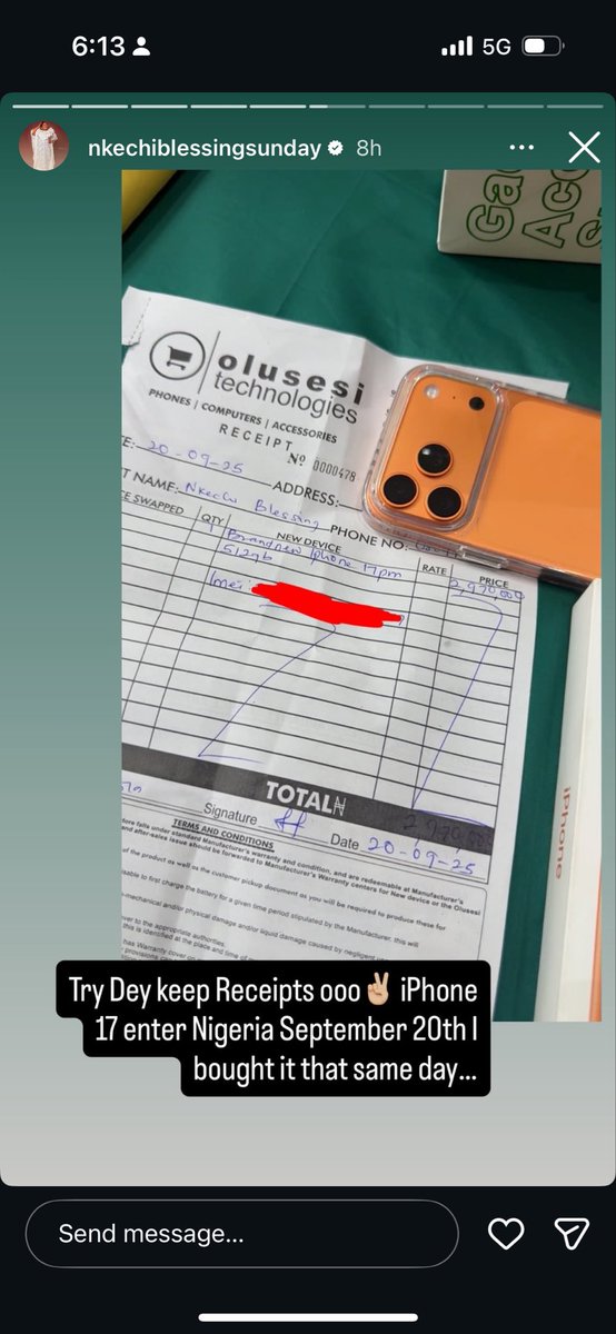 Dem no allow her rest she had to upload the receipt 😩😭💔