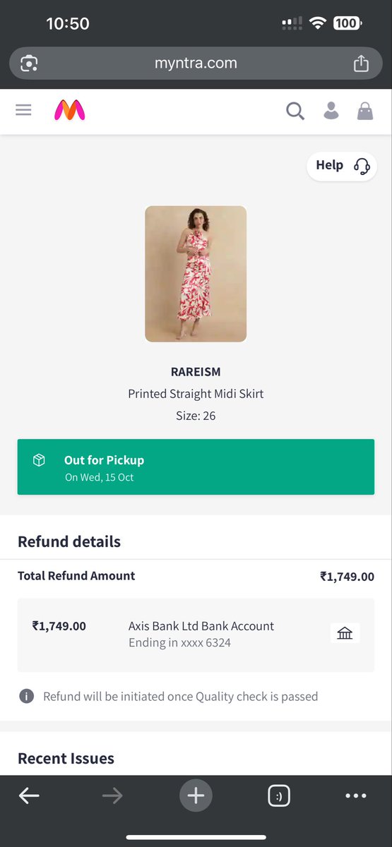 What the fuck is happening <a href="/MyntraSupport/">Myntra Support</a> <a href="/myntra/">Myntra</a> its been 7 days I have requested return no one is coming to pickup ,no call by delivery agent to me, I’m daily waiting the product to be picked up. Getting msg out for pickup but none comes