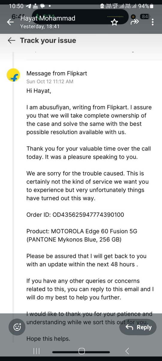 imabdullahiqbal's tweet photo. @Flipkart @flipkartsupport Stop making false promises! Your team gave me:
- 24 hours on 08.10.2025
- 48 hours on 12.10.2025
- Again 24 hours on 15.10.2025
All promises failed! Who's responsible for this blunder? Order ID OD435625947774390100 still pending. Demand accountability. https://t.co/8TYqLYiWCZ