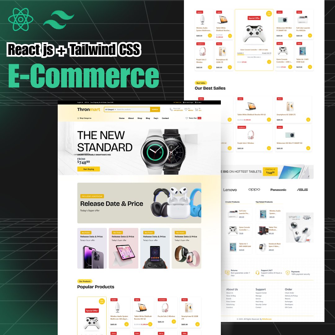k2infocom's tweet image. eCommerce Template in React JS – Tailwind CSS + Fully Functional Shopping Cart
buymeacoffee.com/k2infocom/resp…
#ReactTemplate #EcommerceProject #TailwindCSS #ReactJS #FrontendTemplate #OnlineStore #BeginnerProject #WebDevTools #BuyMeACoffee #ResponsiveDesign
