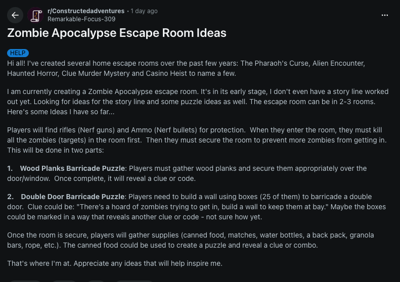 erm_labs's tweet photo. Lately, we’ve seen so many Reddit threads asking for DIY escape room ideas, for home parties, youth groups, birthdays, or scavenger hunts.

That’s exactly why we built the ERM LABS DApp 🧩
It’s not just for studios or B2B creators, it’s for anyone who wants to design fun, story-driven escape room experiences at home or commercially.

🎮 Create. Play. Share. No code needed.
👉 https://t.co/wVO2TQsEA9