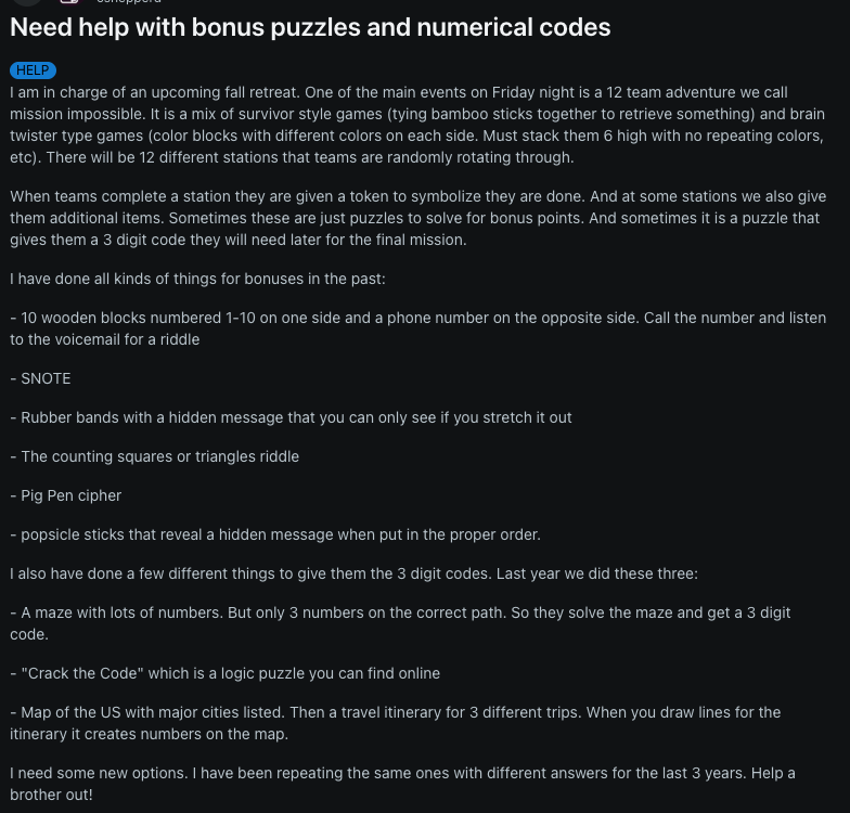 erm_labs's tweet photo. Lately, we’ve seen so many Reddit threads asking for DIY escape room ideas, for home parties, youth groups, birthdays, or scavenger hunts.

That’s exactly why we built the ERM LABS DApp 🧩
It’s not just for studios or B2B creators, it’s for anyone who wants to design fun, story-driven escape room experiences at home or commercially.

🎮 Create. Play. Share. No code needed.
👉 https://t.co/wVO2TQsEA9