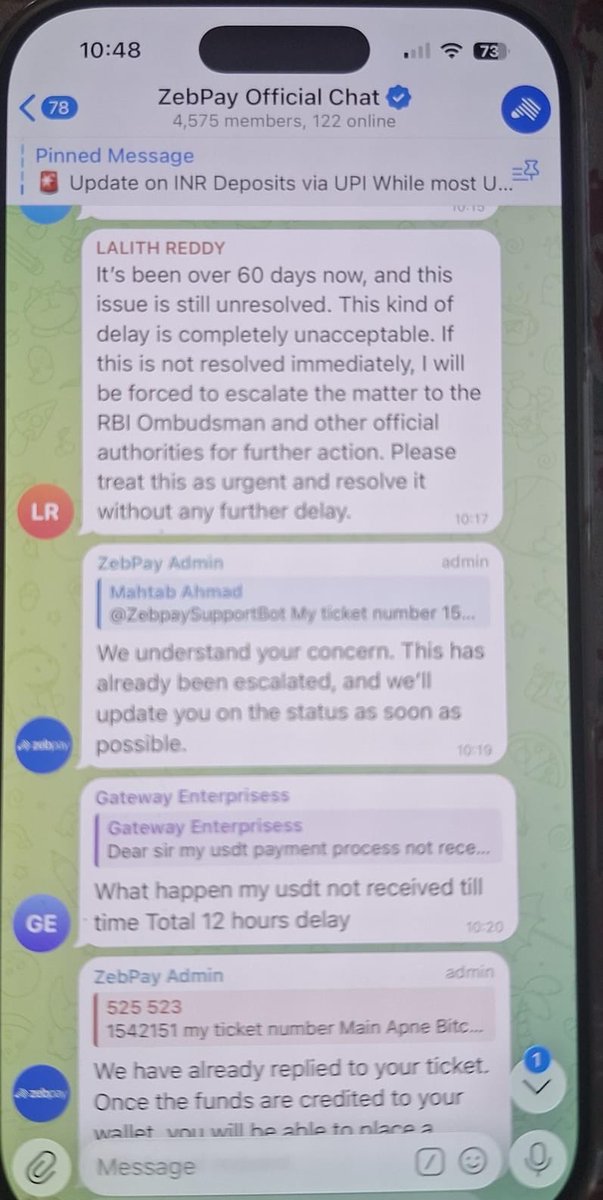 dhrajat's tweet photo. @zebpaysupport I need a timeline as I have waited for a long time. Pls don't hit around the bush. There are people waiting for the last 60 days . Refer to the screenshot from ur official channel https://t.co/9dGAHMSBAq