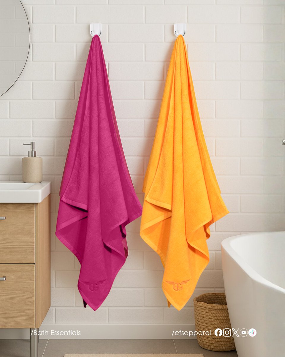 Wrap yourself in comfort you can feel. 🛁
Soft, absorbent, and made from 100% cotton ,
available in colors that match your vibe: White, Gray, Yellow, Navy Blue, and Pink.
🩵 Get yours now and experience everyday comfort with EFS Bath Towel!
#EFSApparel #BathEssentials