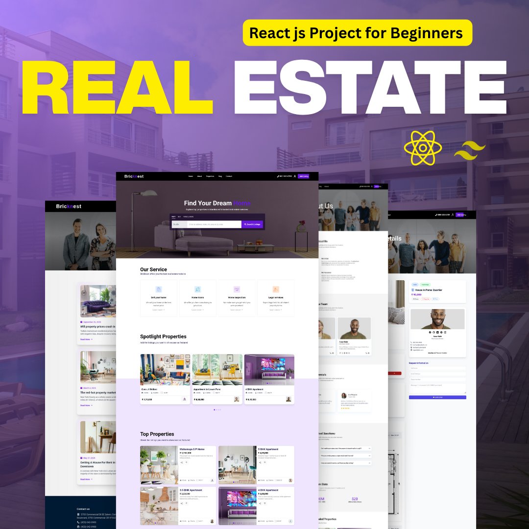 k2infocom's tweet image. Responsive Real Estate Website Template | React JS + Tailwind CSS
buymeacoffee.com/k2infocom/mode…
#ReactJS #TailwindCSS #RealEstateWebsite #WebDevelopment #ResponsiveDesign #FrontendDevelopment #RealEstateTech #UIUXDesign #ReactDeveloper #PropertyListing #RealEstateApp #WebTemplate