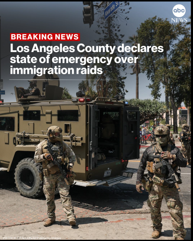 #BREAKING 
🚨 Los Angeles County officials voted Tuesday to declare a state of emergency amid continuing federal immigration raids  

#losangeles #stateofemergency #lacounty #immigration #immigrationraids #illegalimmigrants #iceraids