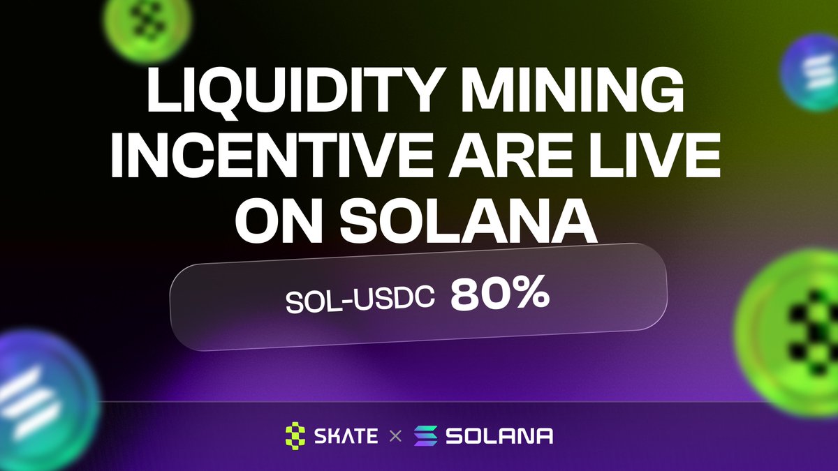 skate_chain's tweet image. Its accelerSKATE time on @solana

Liquidity Mining Incentives are live for SOL-USDC pair on amm.skatechain.org