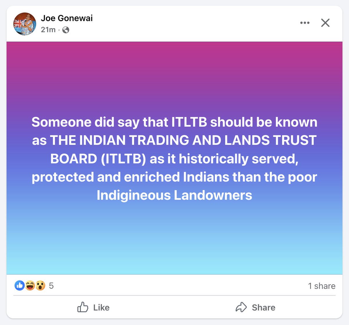 kawdigoo's tweet image. mmmkay 😂😂 

Critics (Tarai and Duturalo) have previously argued that TLTB (then NLTB) favored economic stability rather than empowering landowners. True. It is also true that “enrichment” was relative, and most Indo-Fijian farmers were still smallholders with modest incomes.
