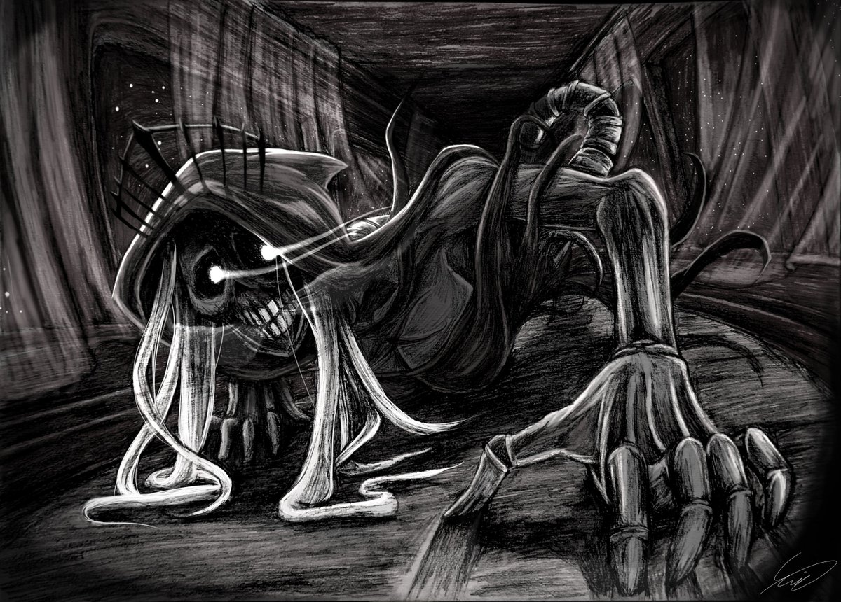 Anaximandraws's tweet image. I may not have a Nightmare, but I do have something else

I present to you
Day 15 of SlayTober: The Wraith 
This one is an Hybrid Drawing, that&apos;s why it came out faster

#SLAYTOBER #Slaytheprincess #Slaytheprincessfanart