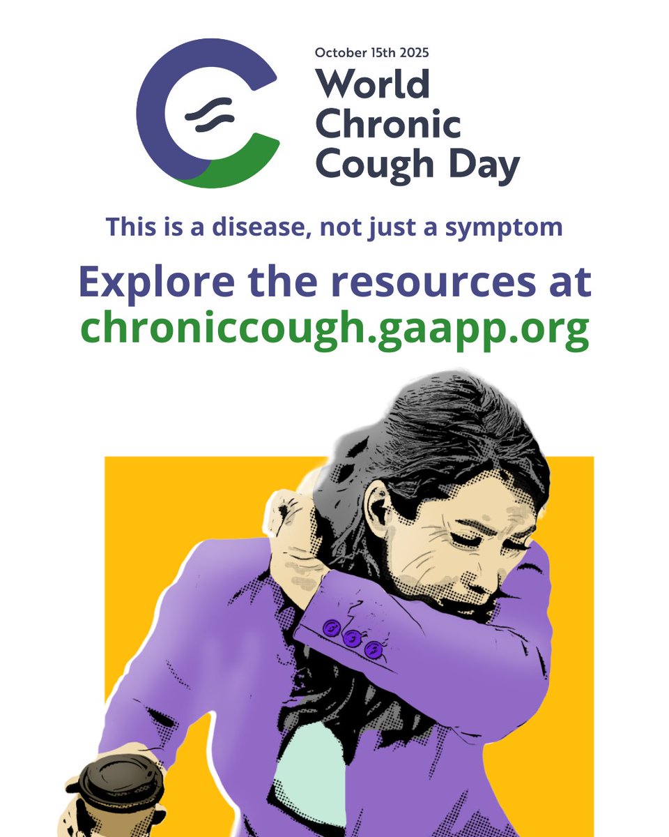 Today   is World Chronic Cough Day 2025. Together, we raise awareness, educate, and   support people living with chronic cough across the globe. Share this post   and show your support. Learn more: chronicough.gaapp.org 
    #ChronicCoughDay #WCCD2025 #GlobalAwareness