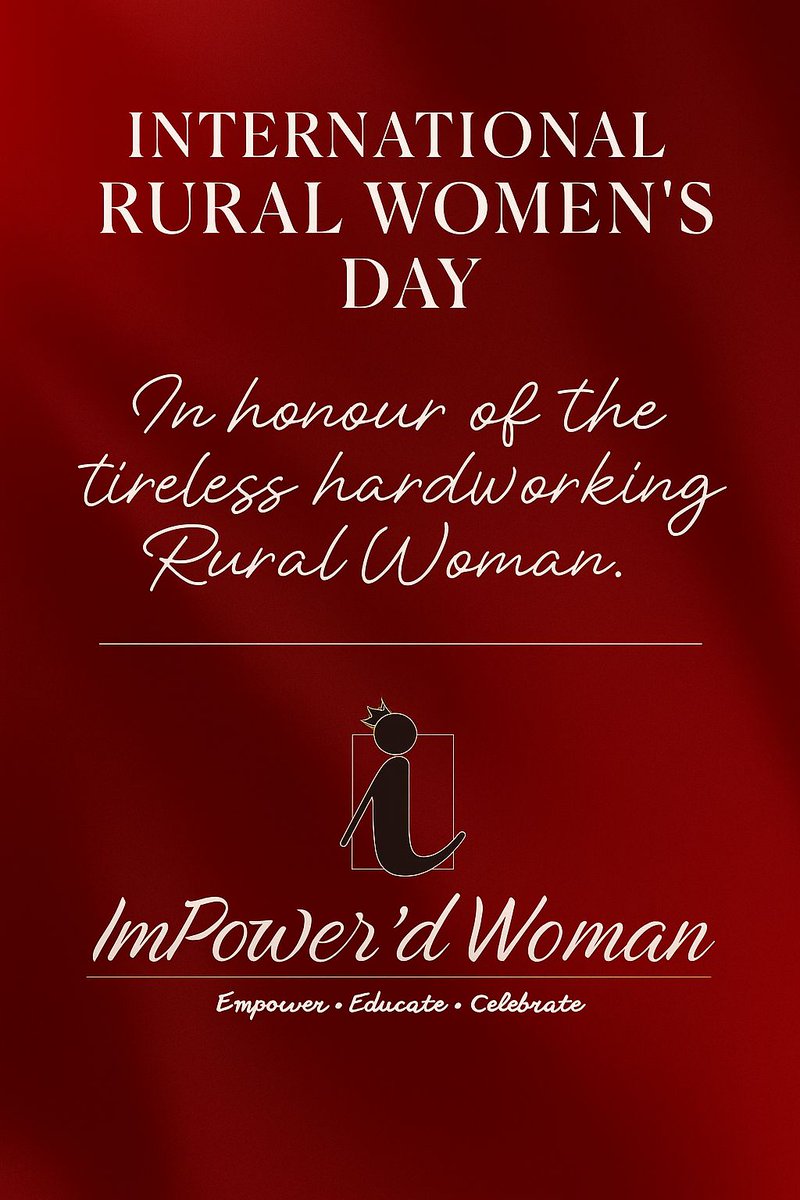 ImPowerdWoman's tweet photo. #HappyInternationalRuralWomensDay

Today we honour the strength, resilience, and grace of every rural woman who nurtures her community, sustains families, and keeps the spirit of hope alive.
You are the heart of the land and the soul of progress. https://t.co/asAvLp78d8