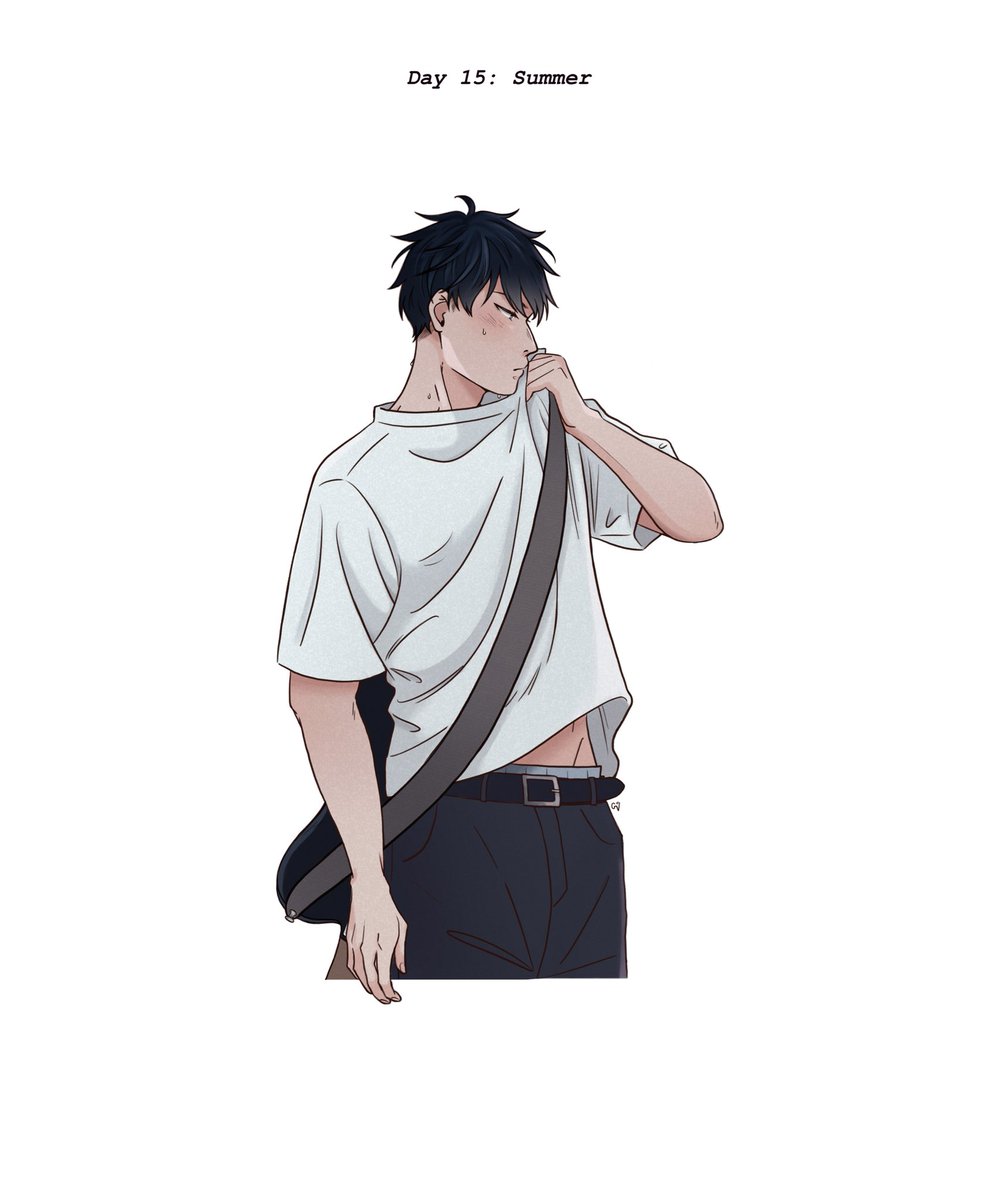 _mogeex's tweet photo. day 15 - summer โ๏ธ
as haruki once said, โheโs so cool thoughโ
#giveninktober #giveninktober2025 https://t.co/zwAxmd7gCF