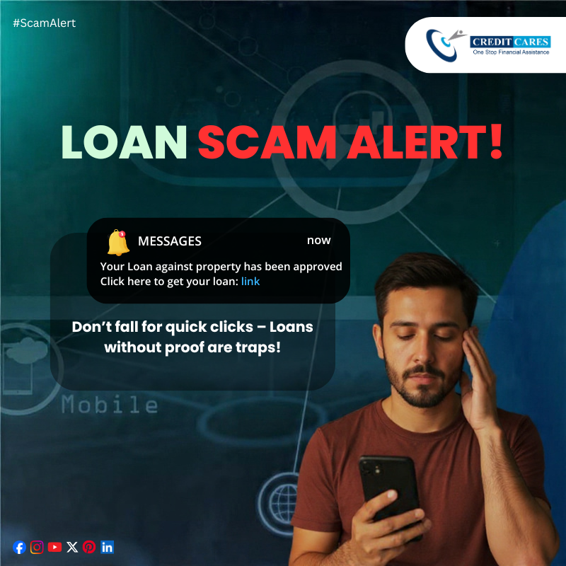 Creditcaresind's tweet photo. Fraudsters are getting smarter — don’t fall for fake loan approval messages or links that promise instant money.
Stay alert. Stay informed. Protect your finances.
Because one wrong click can cost you everything! 💸
#LoanScamAlert #FinancialSafety #CreditCares #FraudAwareness https://t.co/JCSvZy70Ix