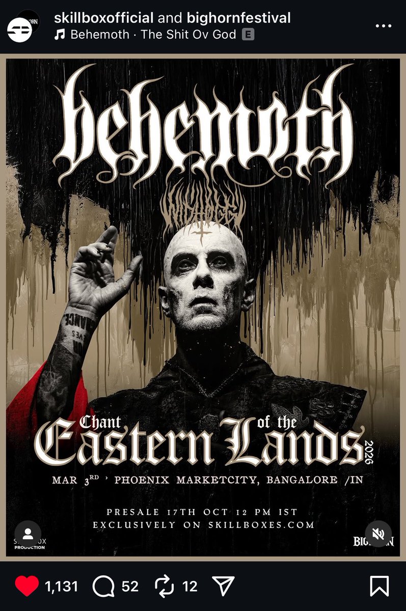 How the hell is Behemoth coming to Bangalore and why are they playing at PMC?? Literally the worst venue in the city