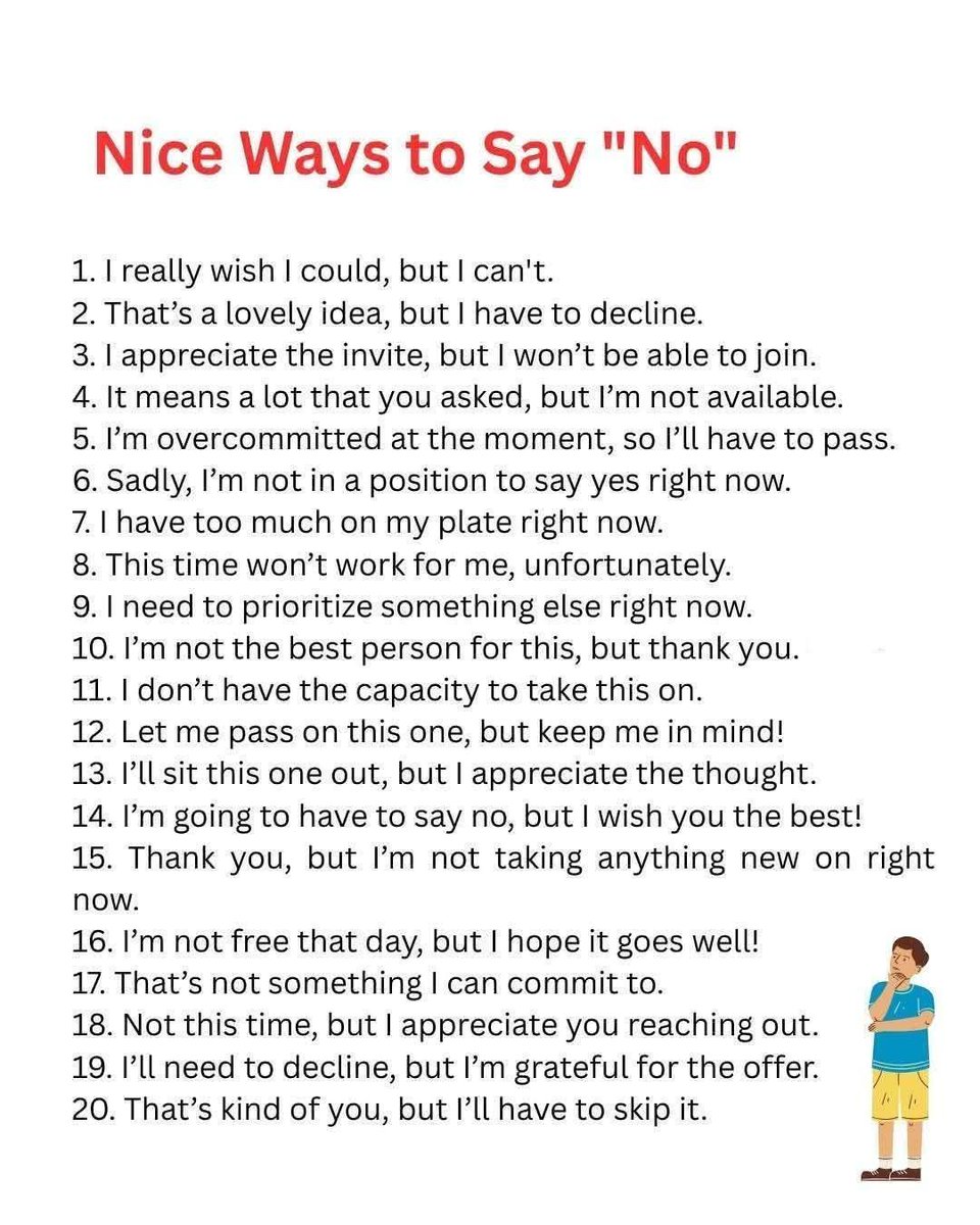 englishclasse_'s tweet photo. Nice Ways to Say "No" https://t.co/omNCVwZyTM