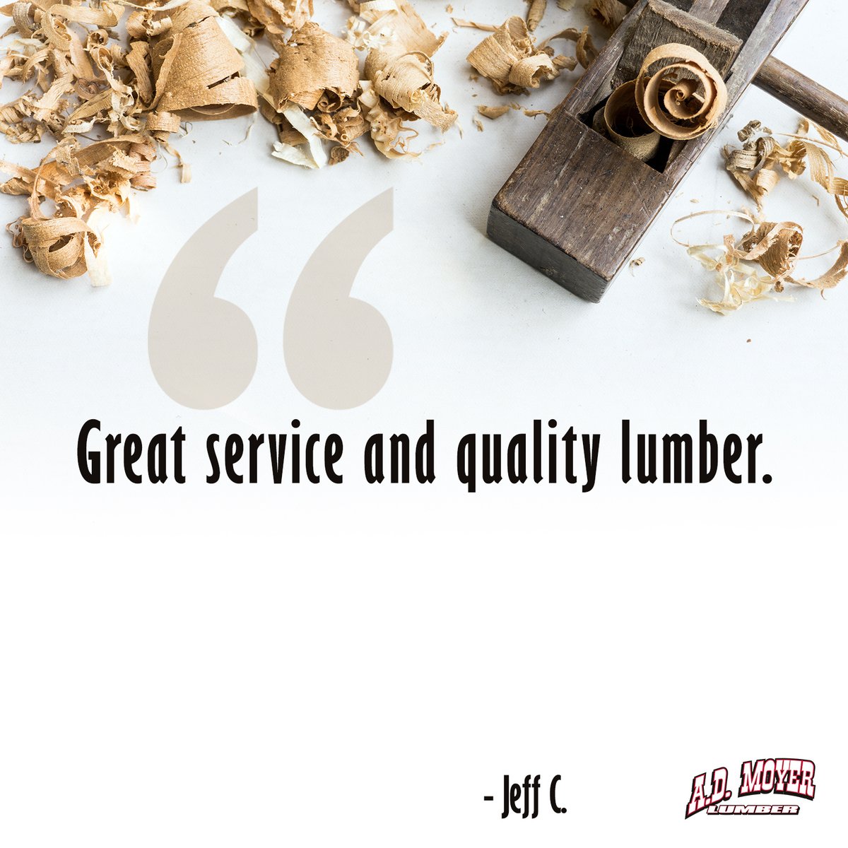 A.D. Moyer Lumber, Inc (@admoyerlumber) on Twitter photo We are extremely grateful to our kind customers who take the time to leave comments online. We sincerely and humbly thank you and assure you that we are committed to continually working hard daily to earn your business. 
#testimonial #shoplocal #keepitlocal We are extremely grateful to our kind customers who take the time to leave comments online. We sincerely and humbly thank you and assure you that we are committed to continually working hard daily to earn your business. 
#testimonial #shoplocal #keepitlocal