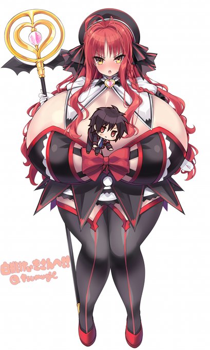 SkebからのリクエストでDRACU-RIOTの美羽、爆乳マジカルヴァンプ立ち絵を描かせていただきました!(怒涛の谷間隠し処理)