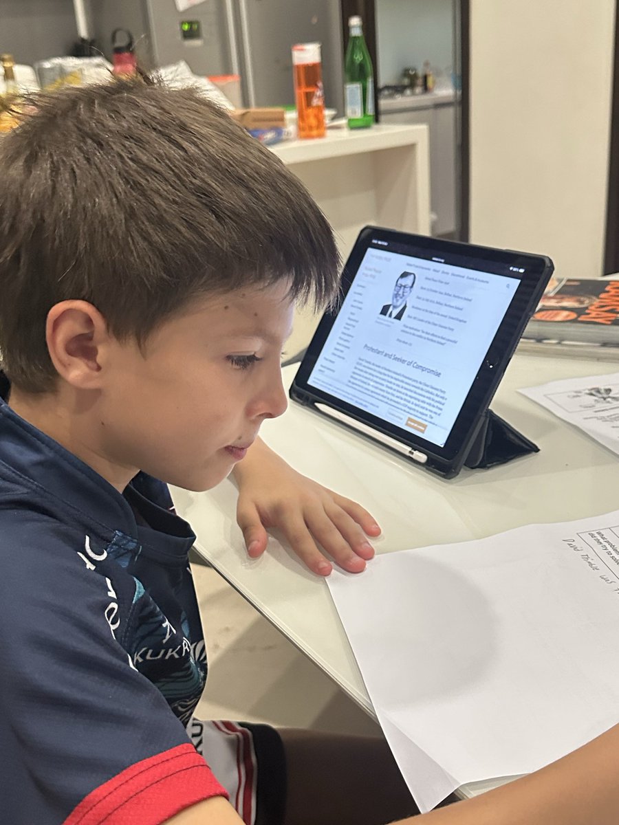 David Trimble would have been 81 today, my 8 year old in Singapore has been asked to research a “famous peace maker” for his homework, and just look who he chose <a href="/uuponline/">Ulster Unionist Party</a>