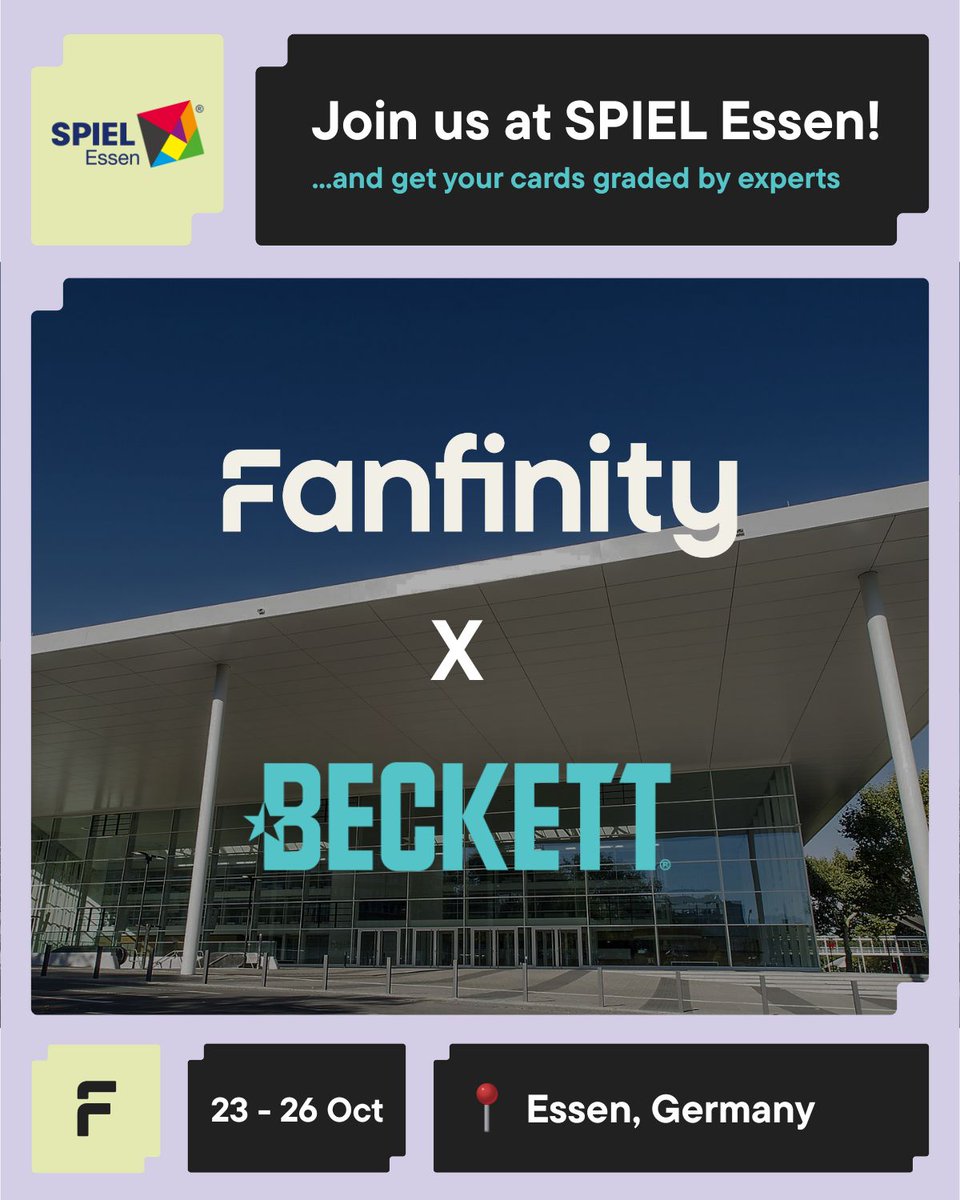 Do you have some card grading to be done? 👀

Visit us at #SPIELEssen at the Beckett booth – Booth F410! 

Bring your prized cards to the booth and get them graded by experts!! 🤩