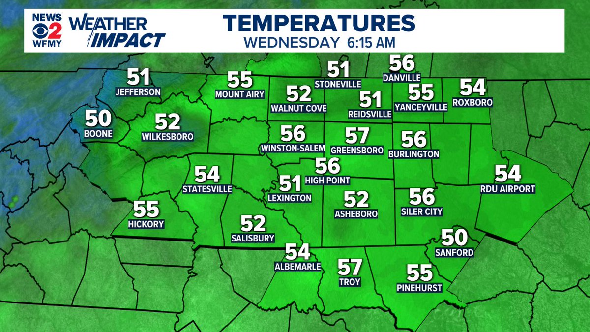 Good Morning! Here's a look at current temperatures across the Piedmont.
