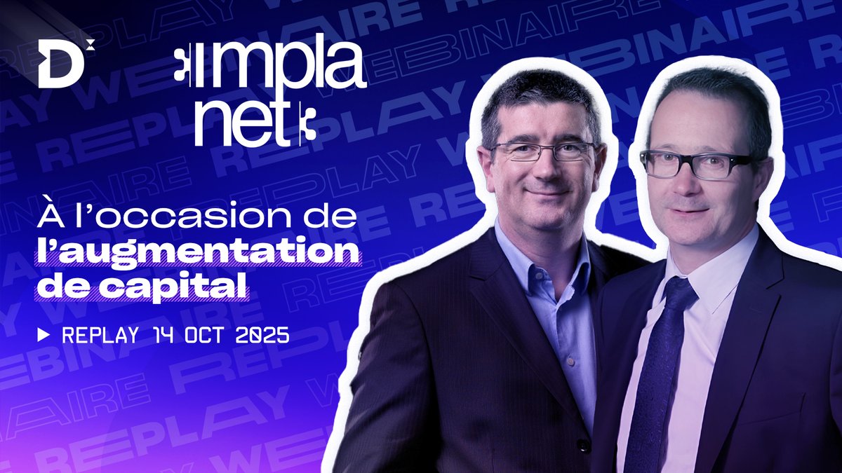 Direct Dirigeants (@directdirigeant) on Twitter photo 👇 Informations sur l’augmentation de capital en cours d’Implanet avec maintien du DPS. $ALIMP
youtu.be/JRO6INKQ_2w 👇 Informations sur l’augmentation de capital en cours d’Implanet avec maintien du DPS. $ALIMP
youtu.be/JRO6INKQ_2w