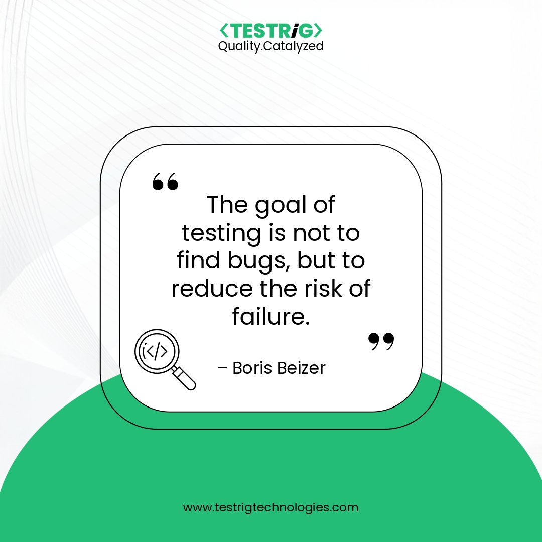 testrig_qa's tweet image. Effective #SoftwareTesting goes beyond finding defects—it minimizes risks, ensures #SoftwareQuality, & builds confidence in every release.
At #Testrig, our expert #TestingStrategies help teams deliver software that meets the highest standards.
Learn more: testrigtechnologies.com