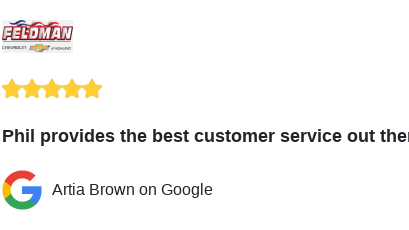 We just received a great review on Google. Thank you Artia Brown!