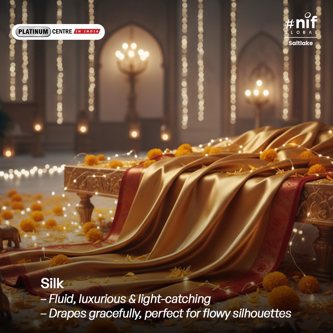 nifkolkata's tweet image. Fabrics aren’t just materials — they’re moods.
From silk’s sheen to khadi’s soul, every texture and drape shapes your festive story.
Explore the fabric of celebration with #NIFGlobalSaltlake
#Fabrics101 #DesignLearning #FestiveEdition