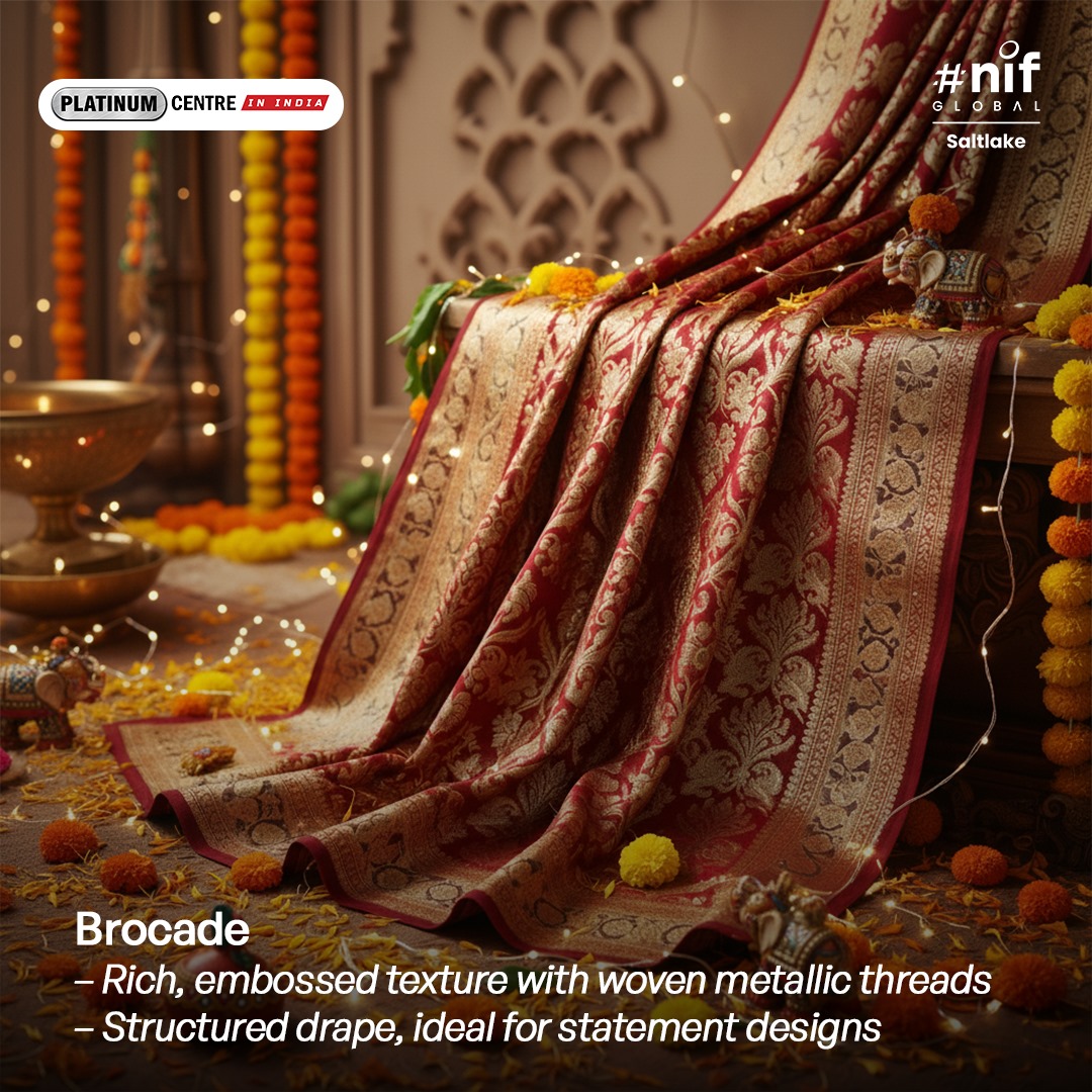 nifkolkata's tweet image. Fabrics aren’t just materials — they’re moods.
From silk’s sheen to khadi’s soul, every texture and drape shapes your festive story.
Explore the fabric of celebration with #NIFGlobalSaltlake
#Fabrics101 #DesignLearning #FestiveEdition