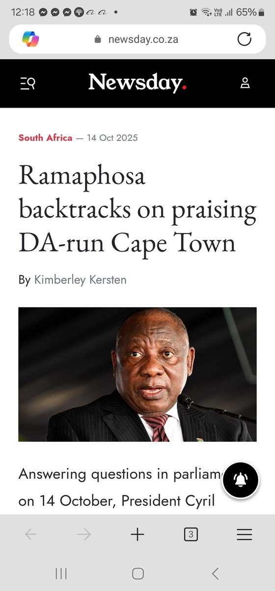 Ramaphosa 1: "Cape Town is the best run City. I've never met my Tembisa Tender nephew. I don't know him."
Ramaphosa 2: "Cape Town is the worst service provider. I only met my nephew once."