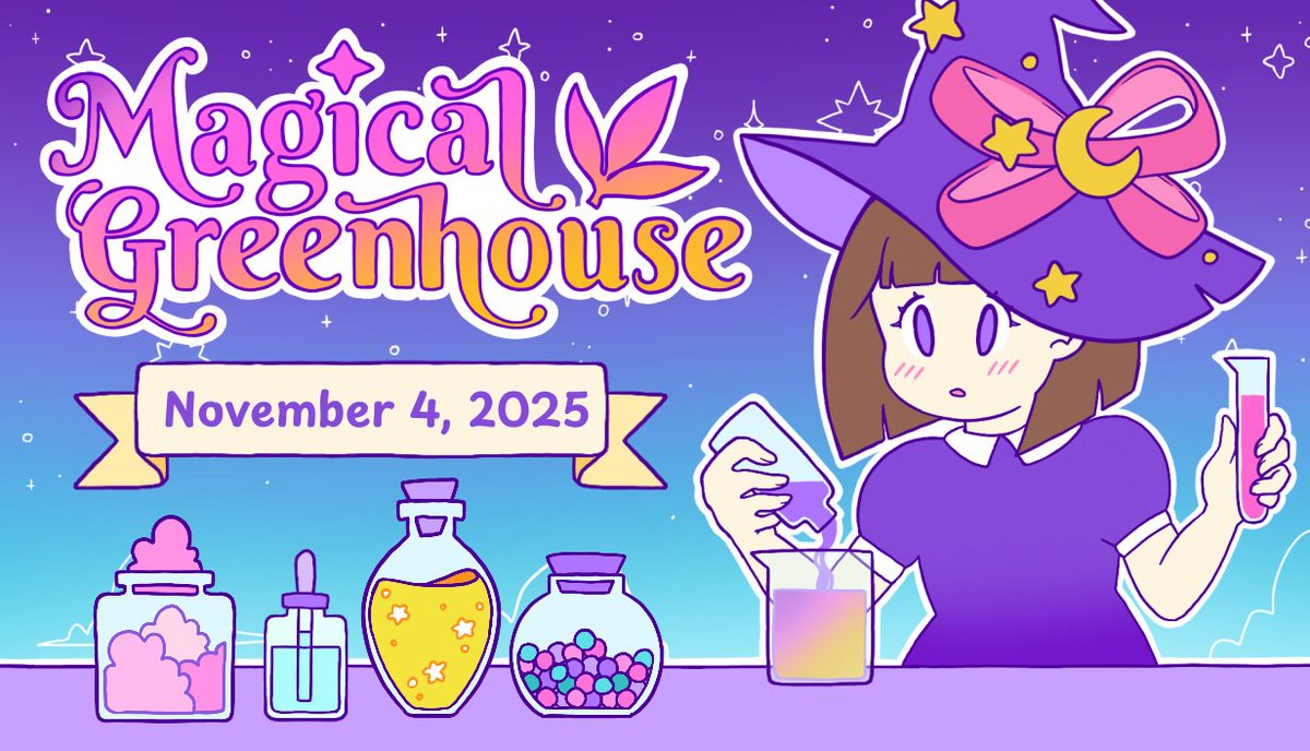 OMG It's happening, Magical Greenhouse will be release on November 4, 2025!! YES in less than 3 weeks!! I'm so excited and stressed at the same time, the cozy gaming community has been such an adorable one!! ✨🌸🌿
#indiegames #cozygames #steamnextfest #wishlistwednesday