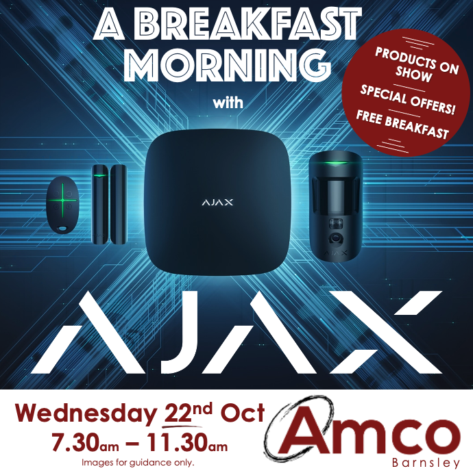 Next Wednesday (22nd), we'd be delighted if you'd join us for a Breakfast Morning with <a href="/ajax_systems/">Ajax Systems</a>. See their latest products, have a chat and grab some food at the same time. Looking forward to seeing you. 👍
