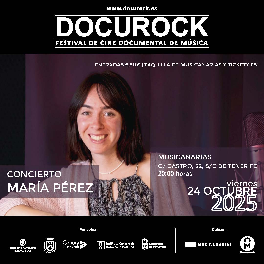 La joven cantante canaria María Pérez actuará el viernes 24 de octubre en Musicanarias. Entradas a 6,50 € en
<a href="/tickety_es/">Tickety.es</a> y tienda de  Musicanarias (día del concierto).
<a href="/CabildoTenerife/">Cabildo de Tenerife</a>
#ICDC
<a href="/santacruz_ayto/">Ayuntamiento de Santa Cruz de Tenerife</a>
#docurock
<a href="/culturamania/">Culturamanía</a>